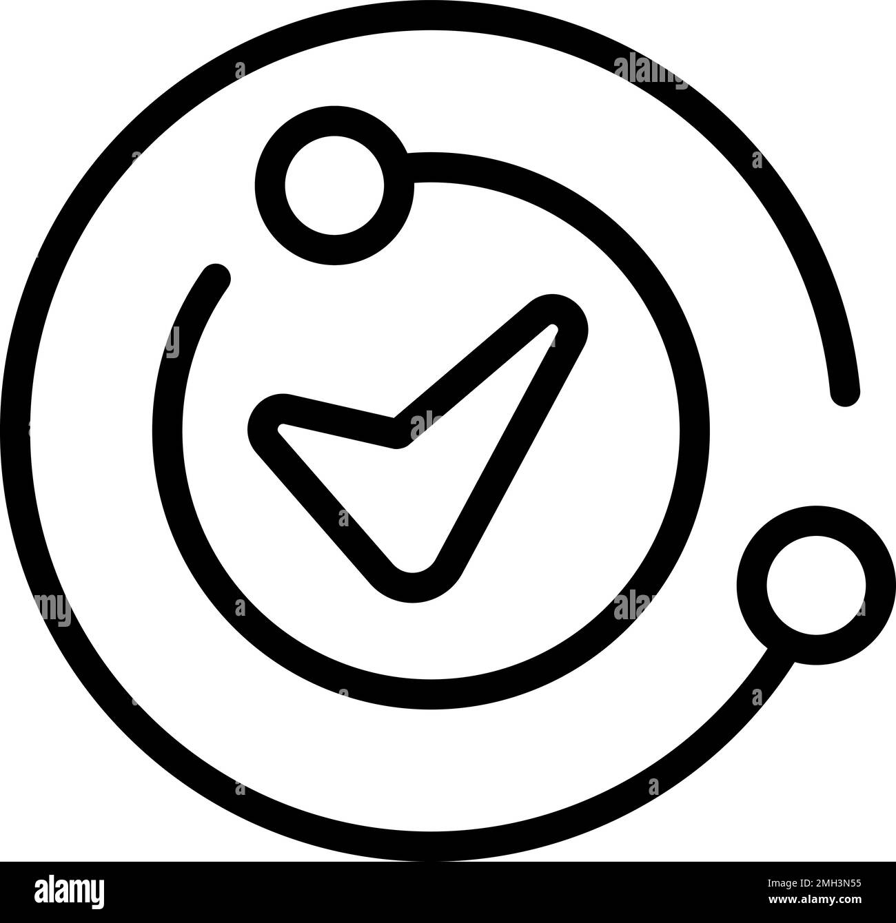 Approved key point icon outline vector. Check main. Business tick Stock ...