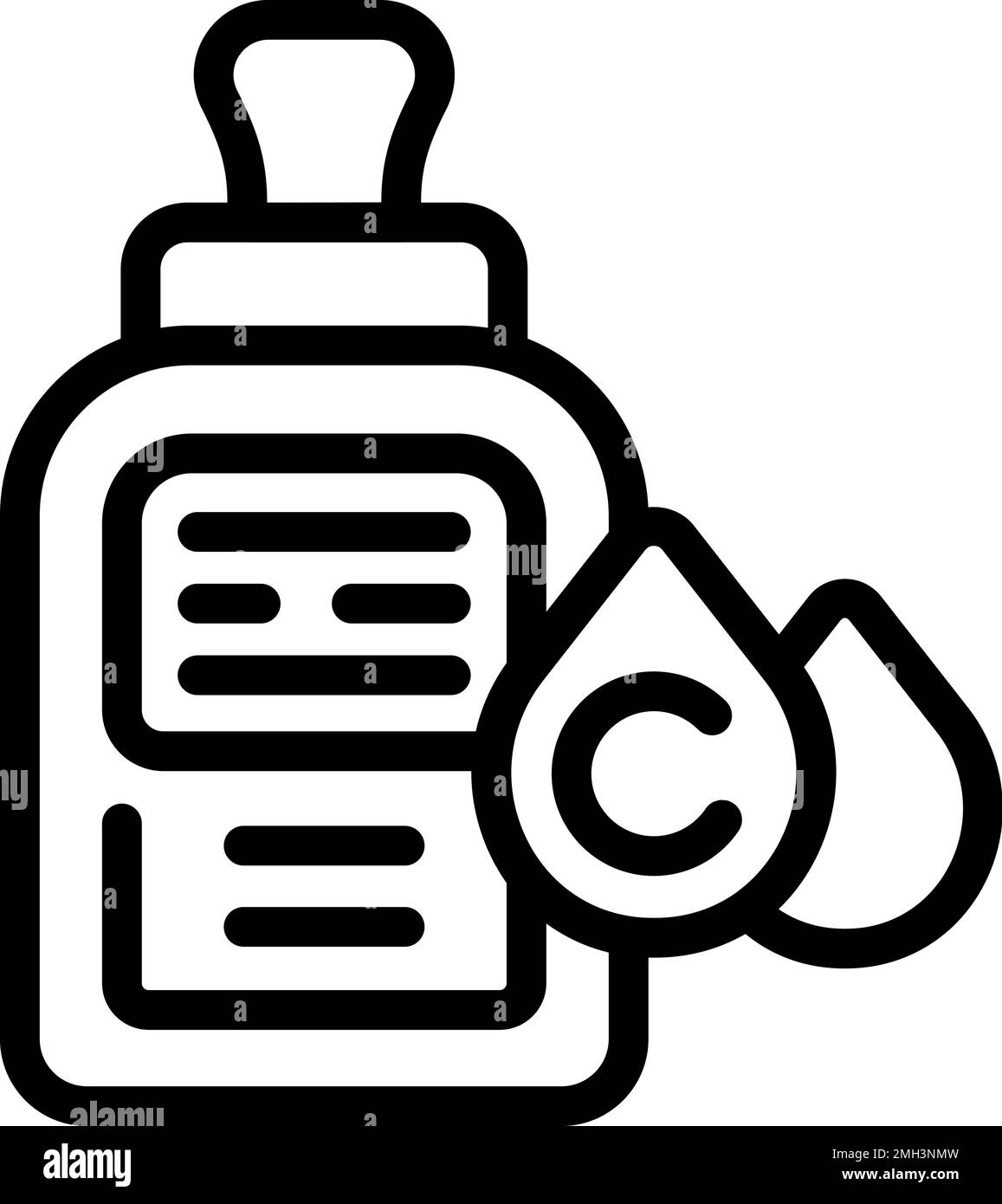 Collagen bottle icon outline vector. Care cream. Molecule gel Stock ...