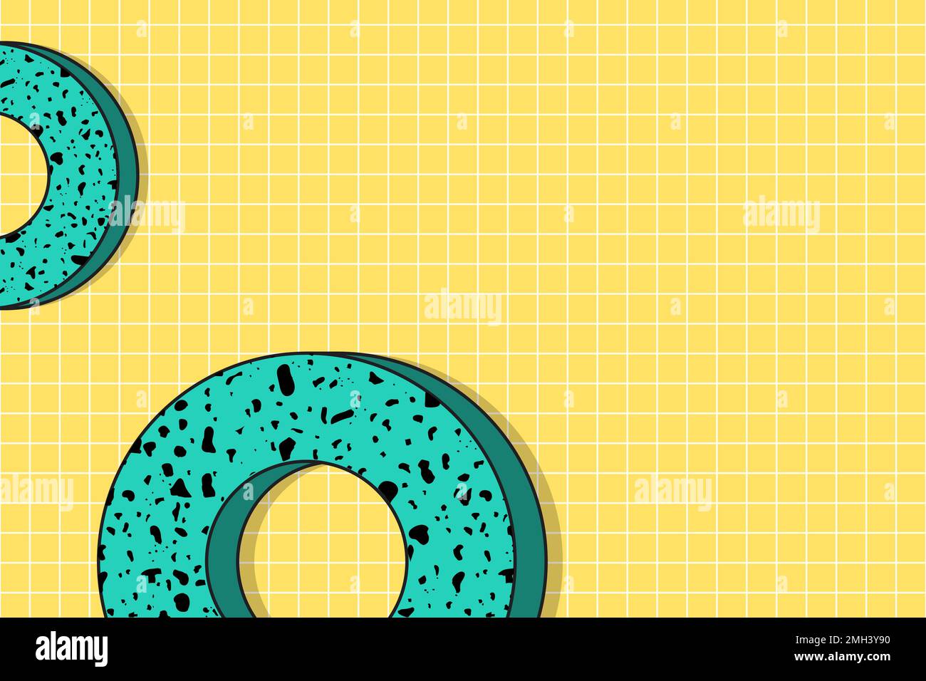 Memphis patterned on yellow background vector Stock Vector