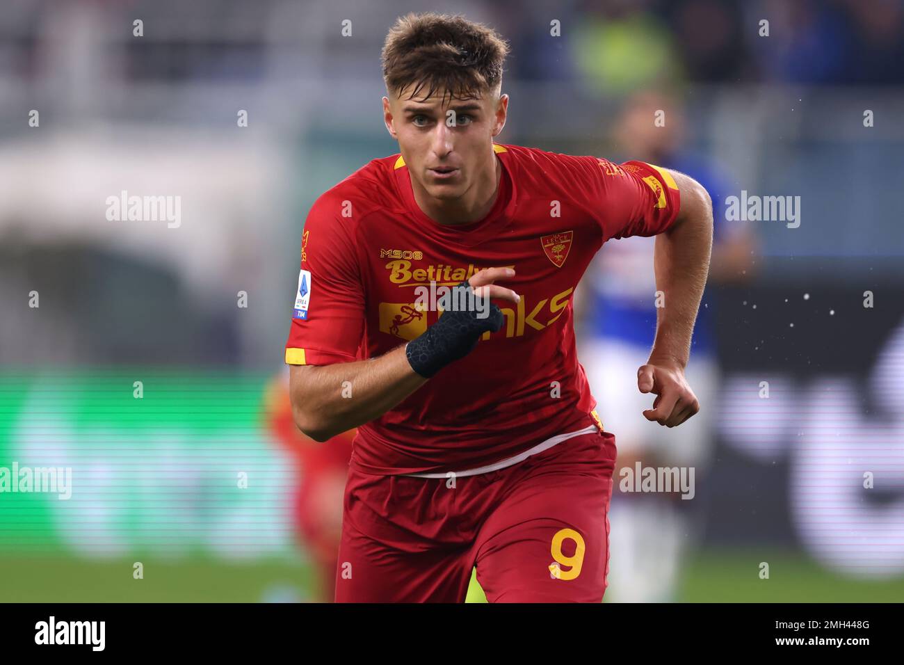 Genoa, Italy, 12th November 2022. Lorenzo Colombo of US Lecce during the Serie A match at Luigi Ferraris, Genoa. Picture credit should read: Jonathan Moscrop / Sportimage Stock Photo