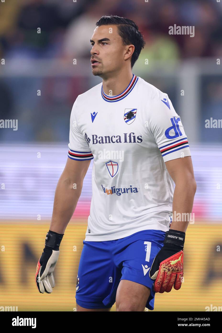Genoa, Italy, 12th November 2022. Emil Audero of UC Sampdoria reacts during the Serie A match at Luigi Ferraris, Genoa. Picture credit should read: Jonathan Moscrop / Sportimage Stock Photo