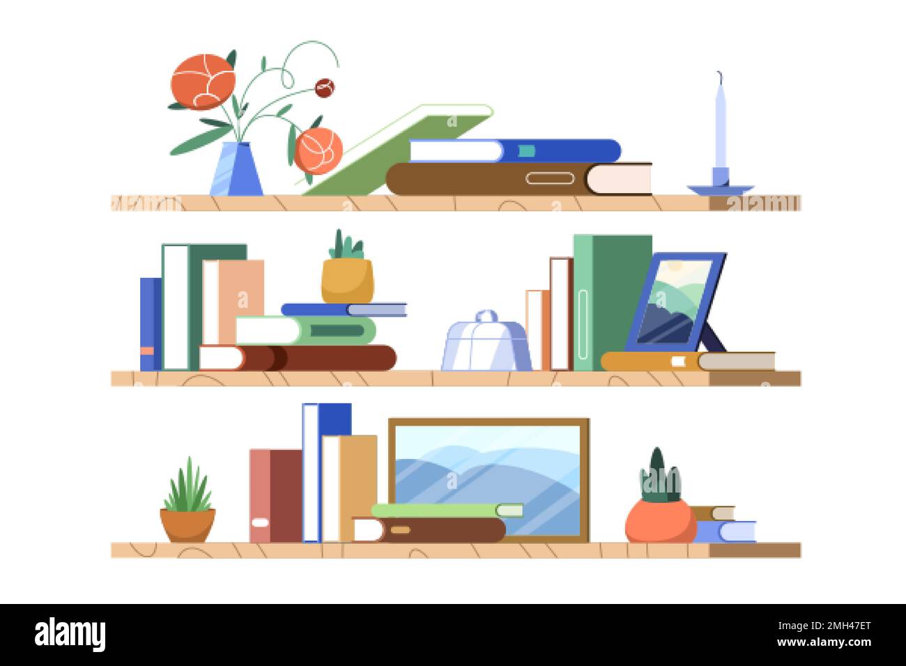 Hanging bookshelves Stock Vector Images Alamy