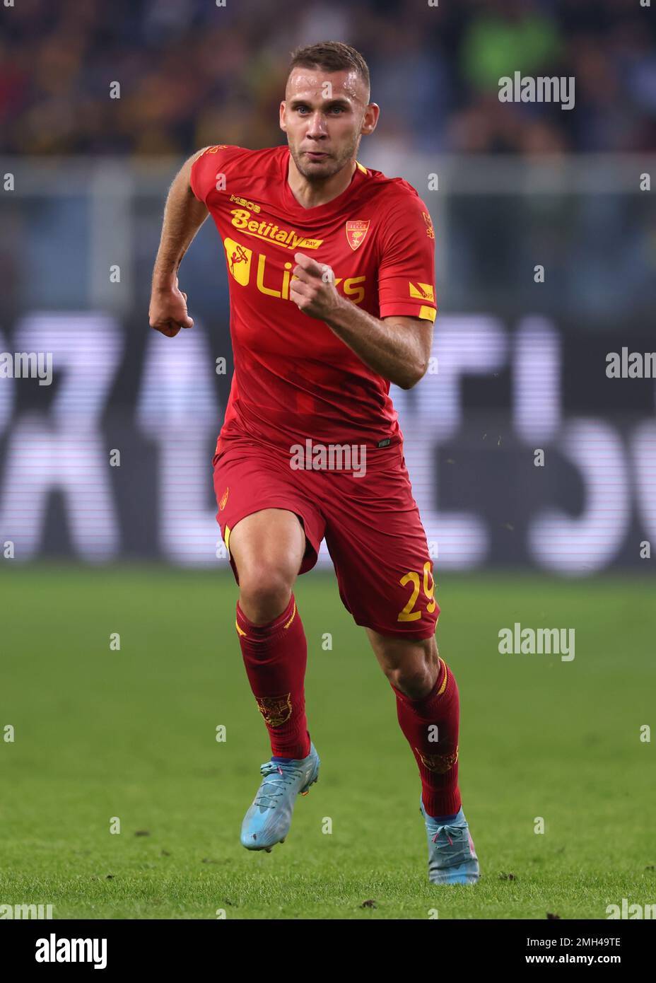Genoa, Italy, 12th November 2022. Alexis Blin of US Lecce during the Serie A match at Luigi Ferraris, Genoa. Picture credit should read: Jonathan Moscrop / Sportimage Stock Photo