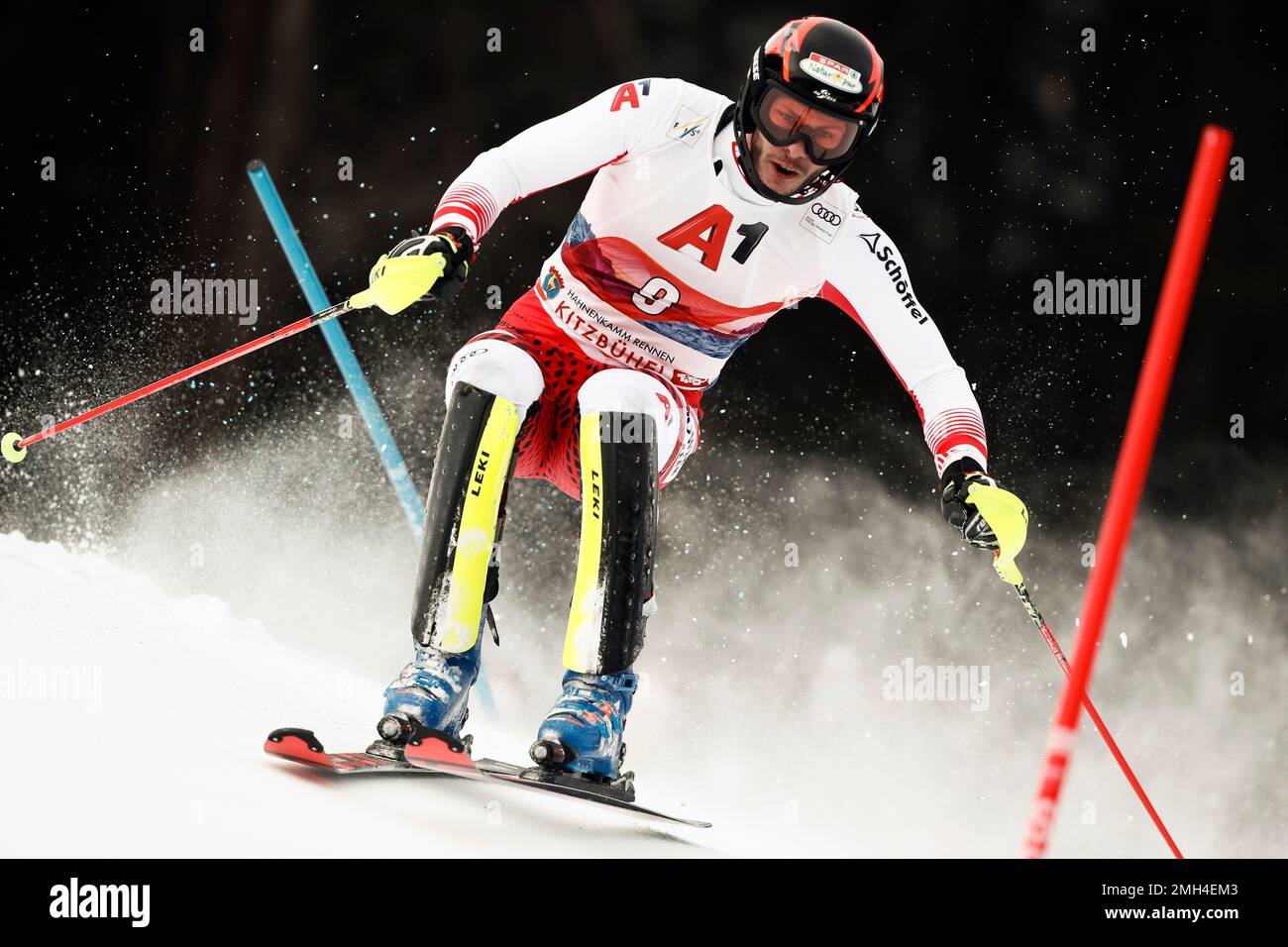 Austria's Michael Matt competes during an alpine ski, men's World Cup slalom, in Kitzbuehel