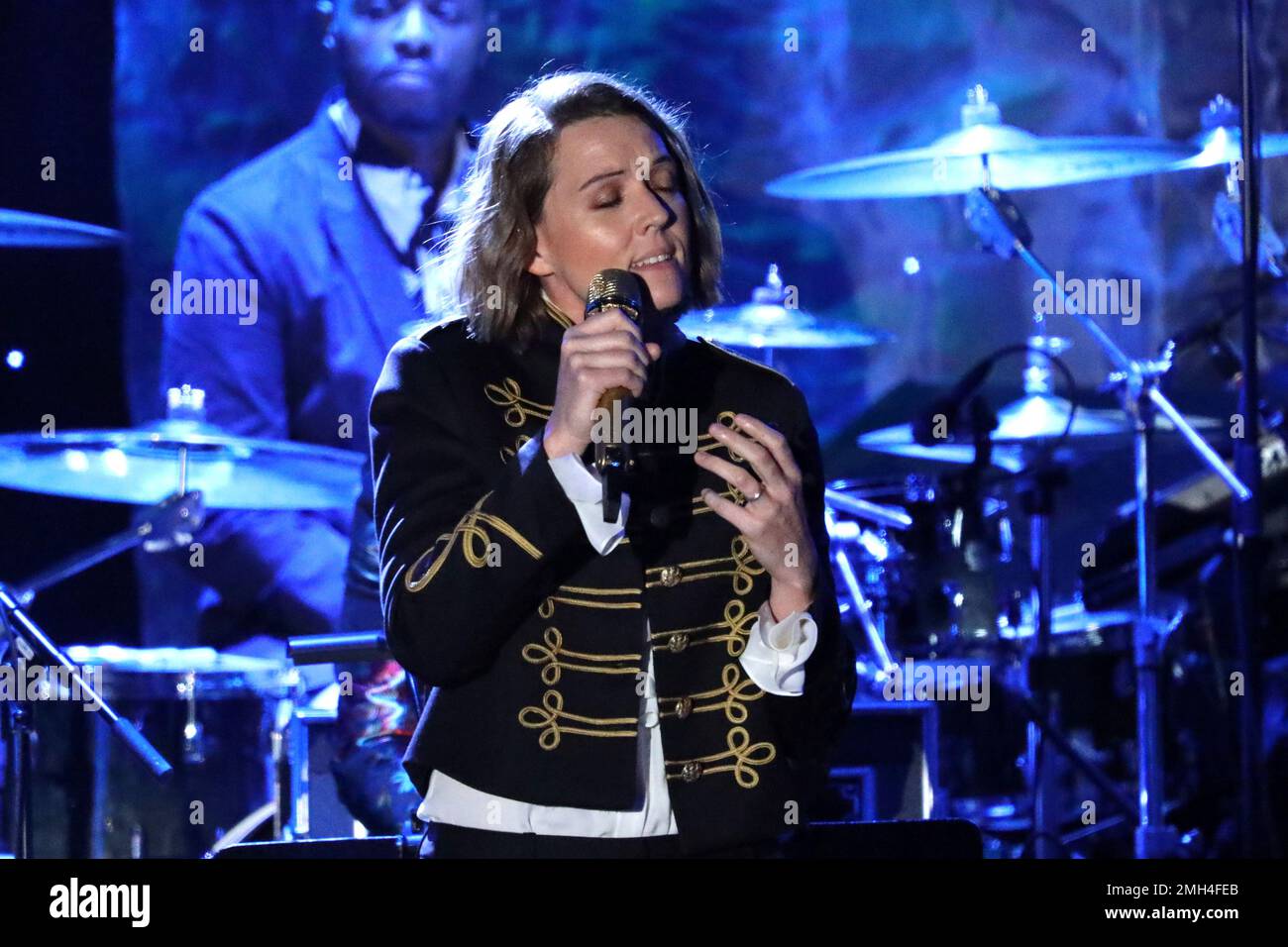 Brandi Carlile performs on stage at the Pre-Grammy Gala And Salute To