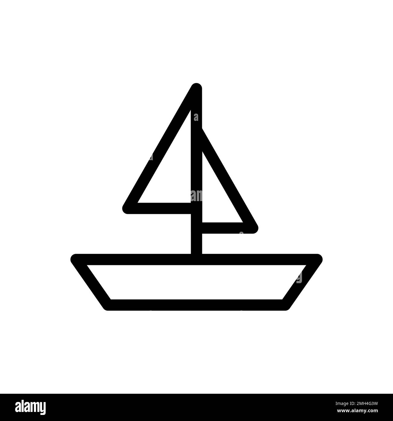 Boat icon line isolated on white background. Black flat thin icon on ...