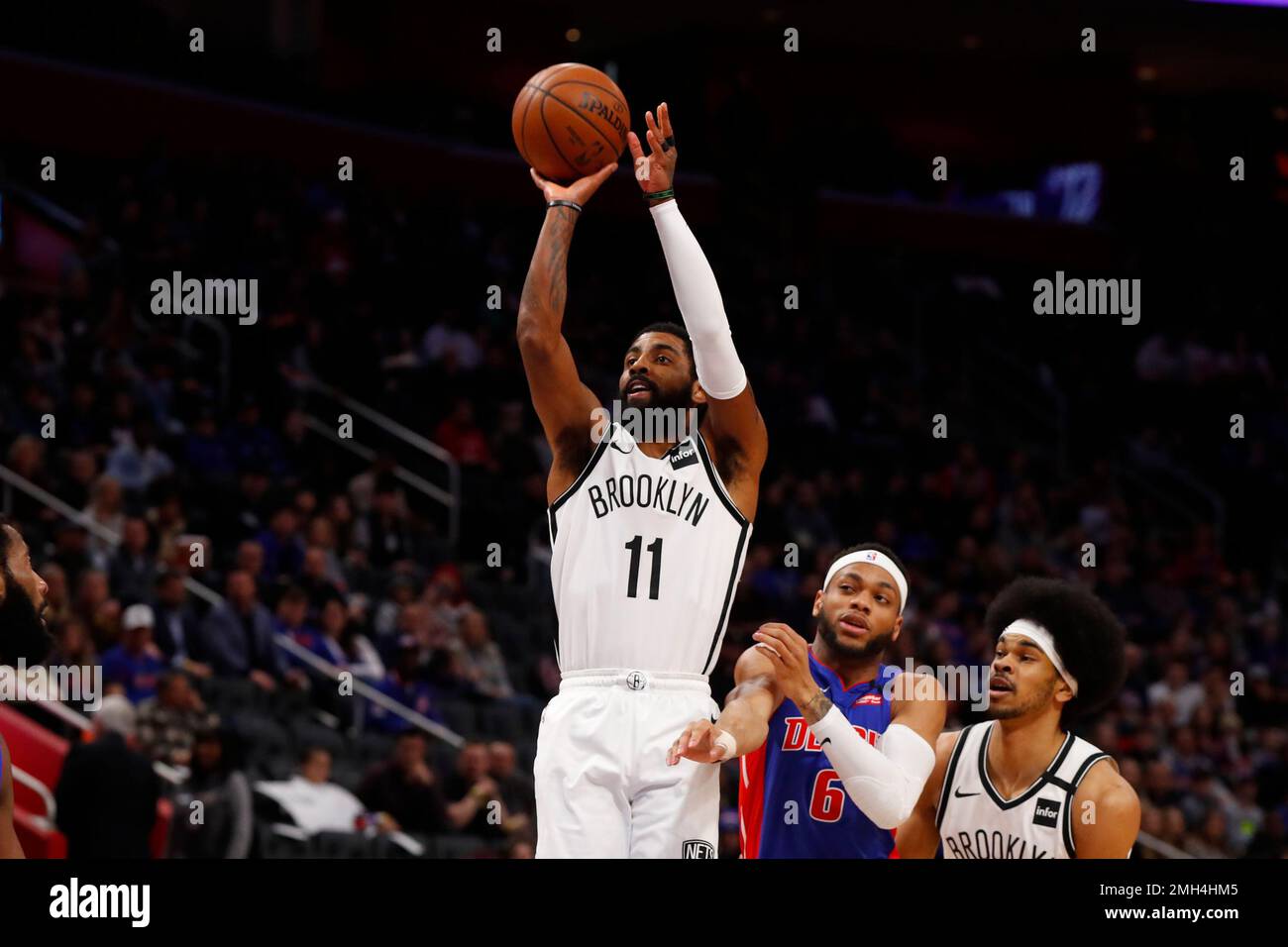 Brooklyn Nets guard Kyrie Irving (11) plays against the Detroit Pistons
