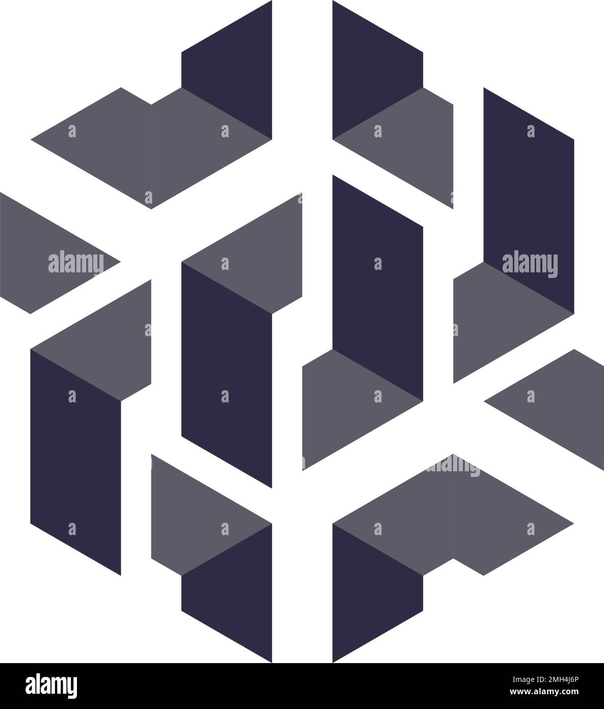 Hexagonal Triangles Logo illusion generative pattern illustration Stock ...