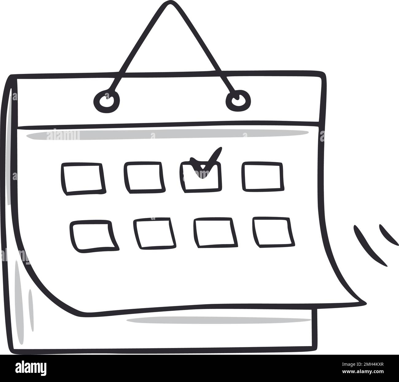 Calendar doodle. Calendar schedule hand drawn sketch style icon. Date