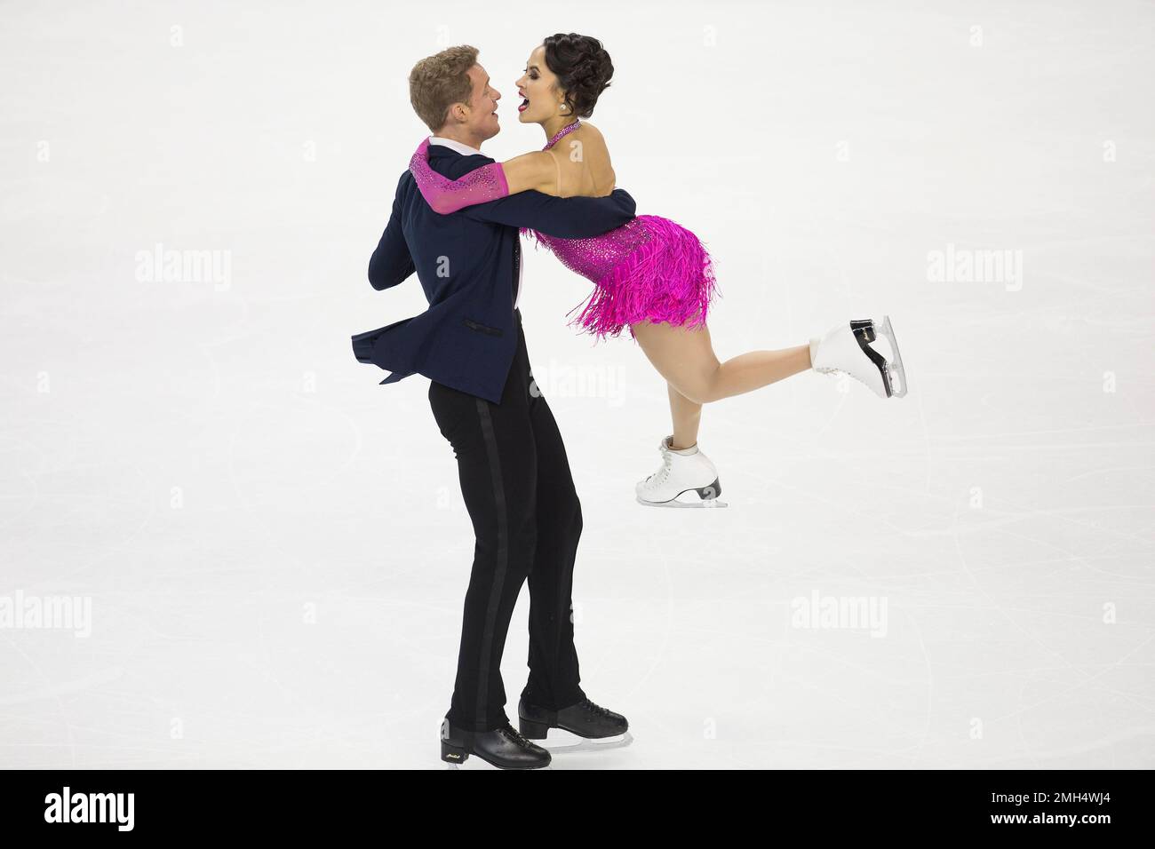 Madison Chock and Evan Bates compete in the senior rhythm dance short