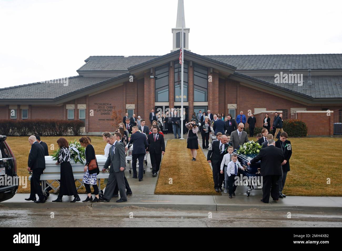 The caskets for Consuelo Alejandra Haynie, daughters 12yearold Milan