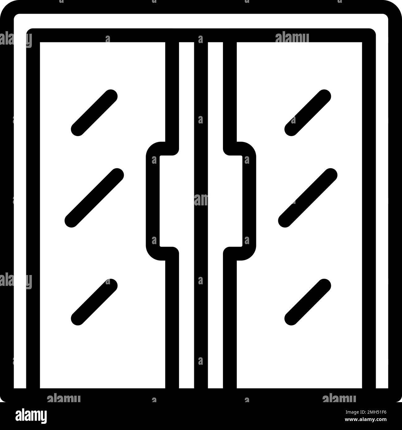 Glass door icon outline vector. Office interior. Exterior house Stock Vector