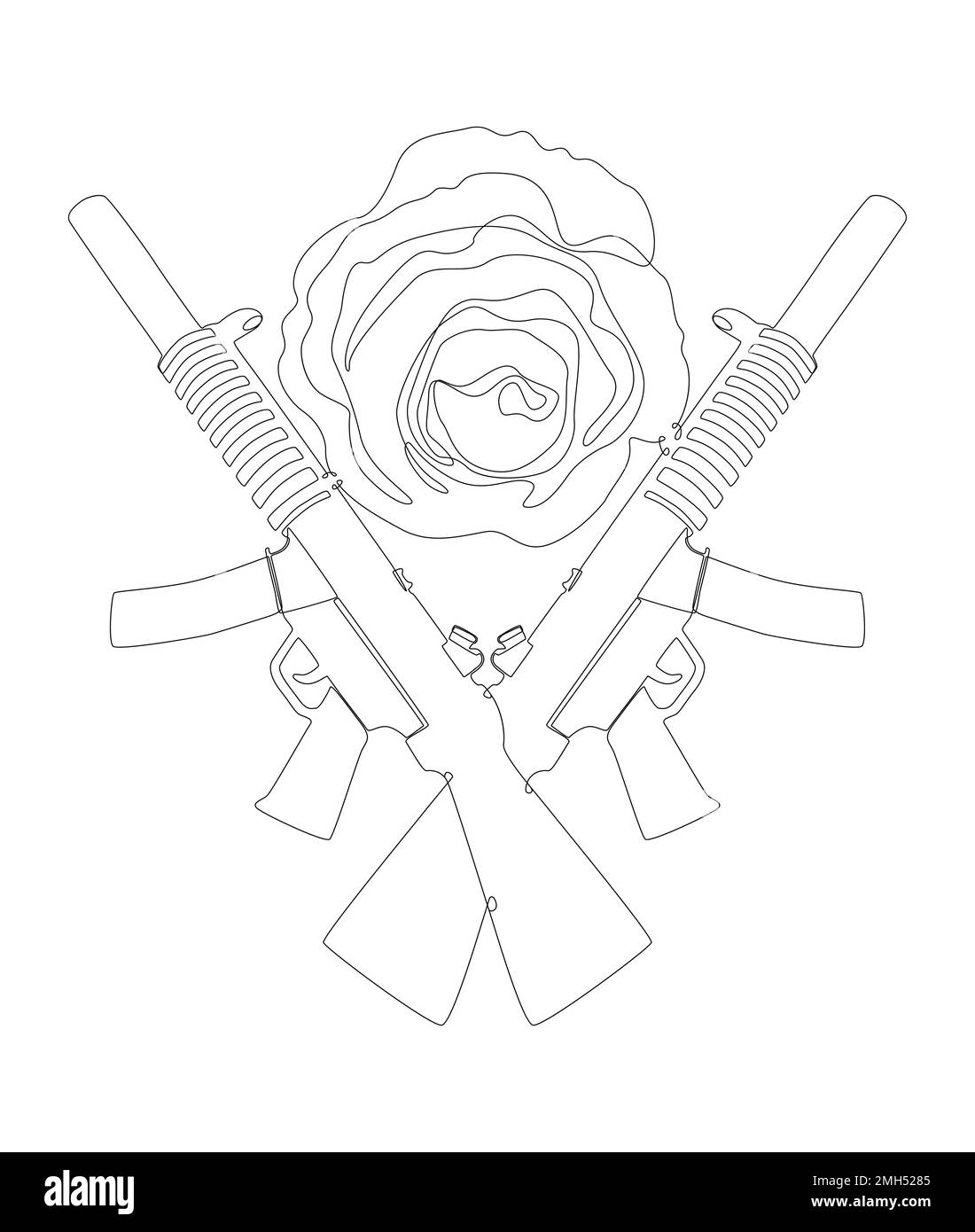 roses and guns drawings