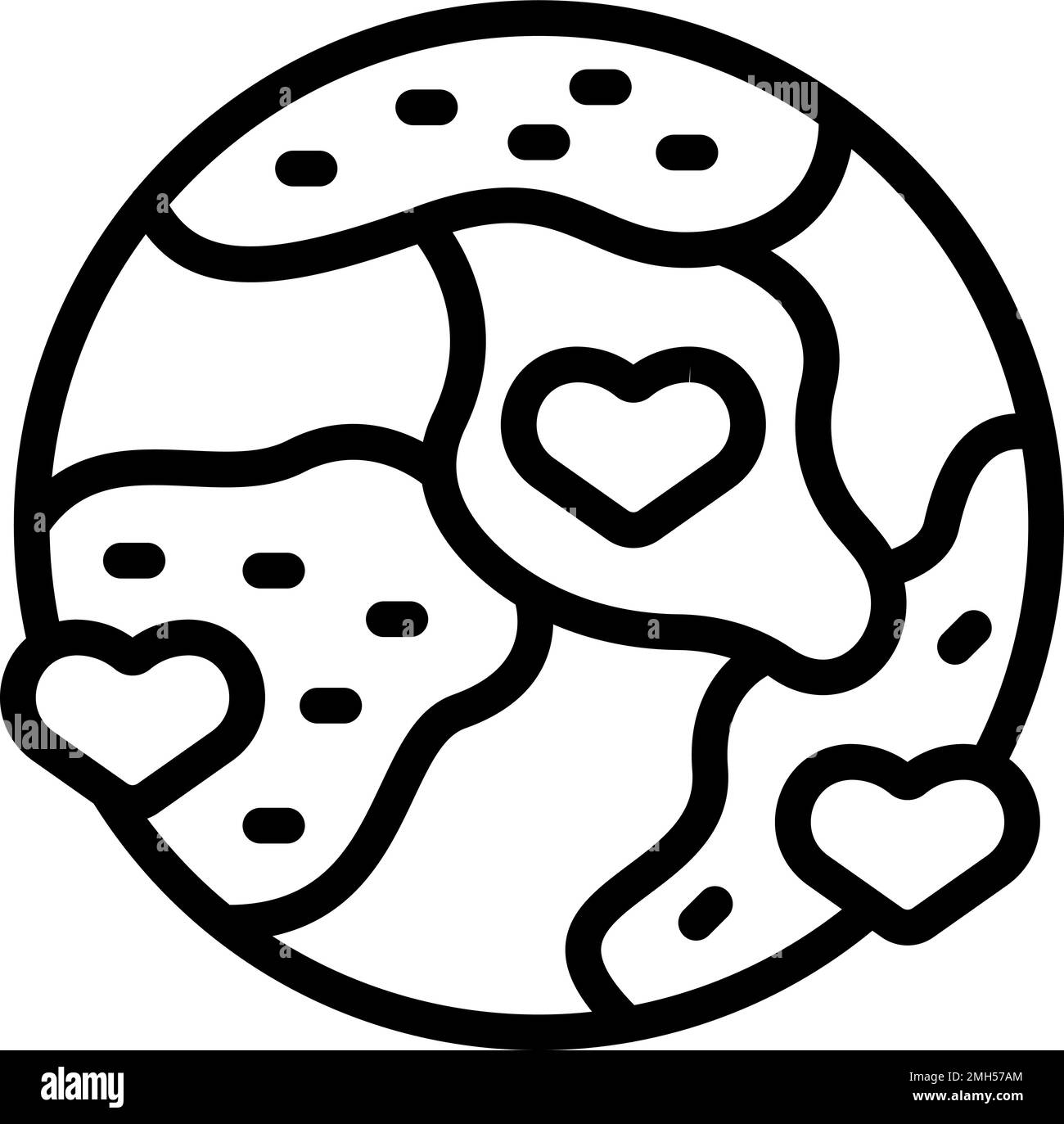 Global care icon outline vector - Global Care Icon Outline Vector People Assistance Charity Map 2MH57AM 