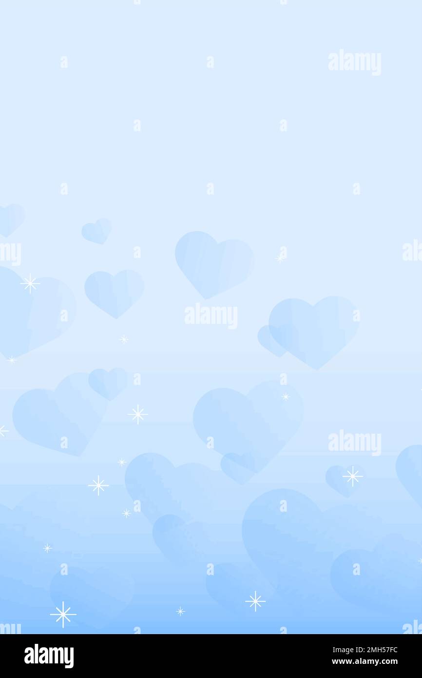 Abstract sparkle heart pattern vector blue background Stock Vector