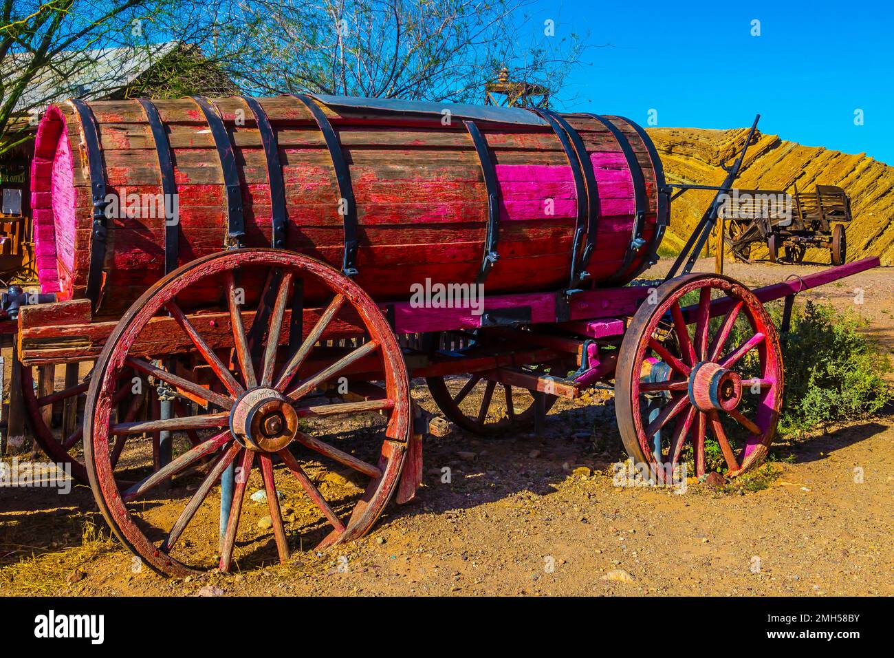 Wooden Water Wagon Stock Photo Alamy
