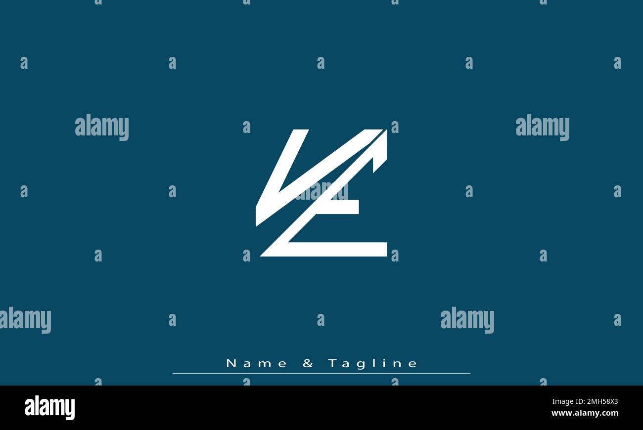 Alphabet letters Initials Monogram logo VE , EV Stock Vector