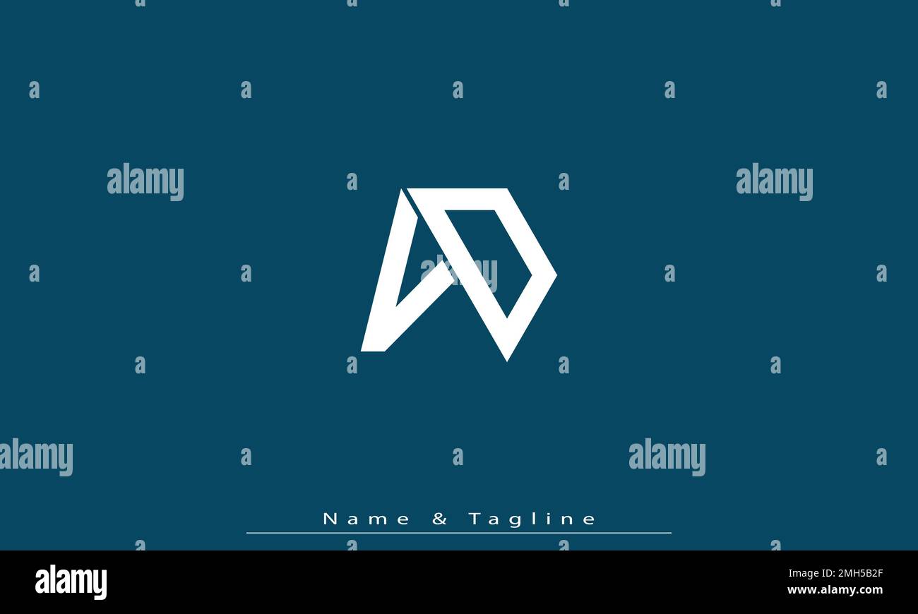 Alphabet letters Initials Monogram logo VD , DV Stock Vector