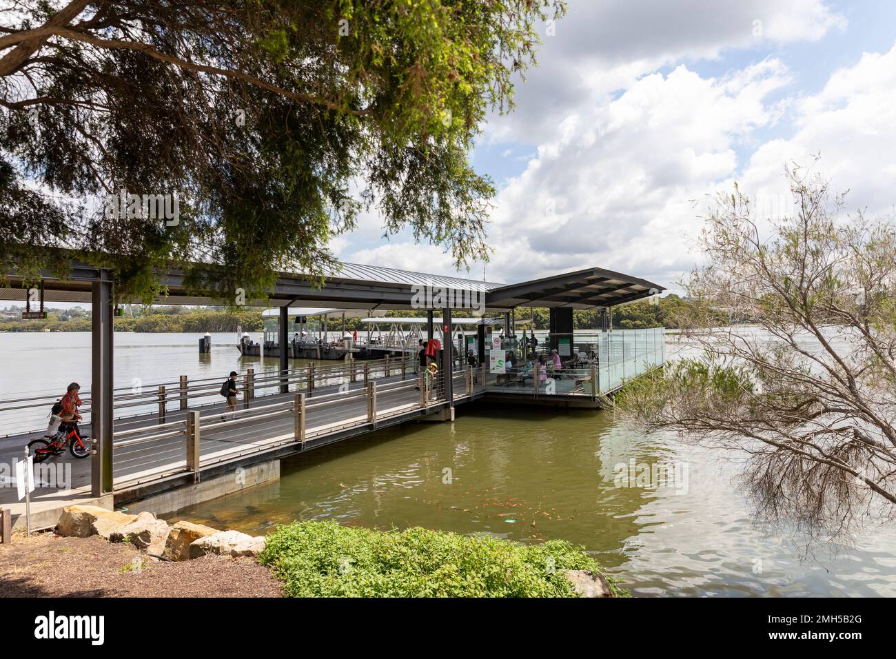 Sydney Olympic Park commuter ferry wharf on the Parramatta river, Sydney,NSW,Australia 2023 Stock Photo