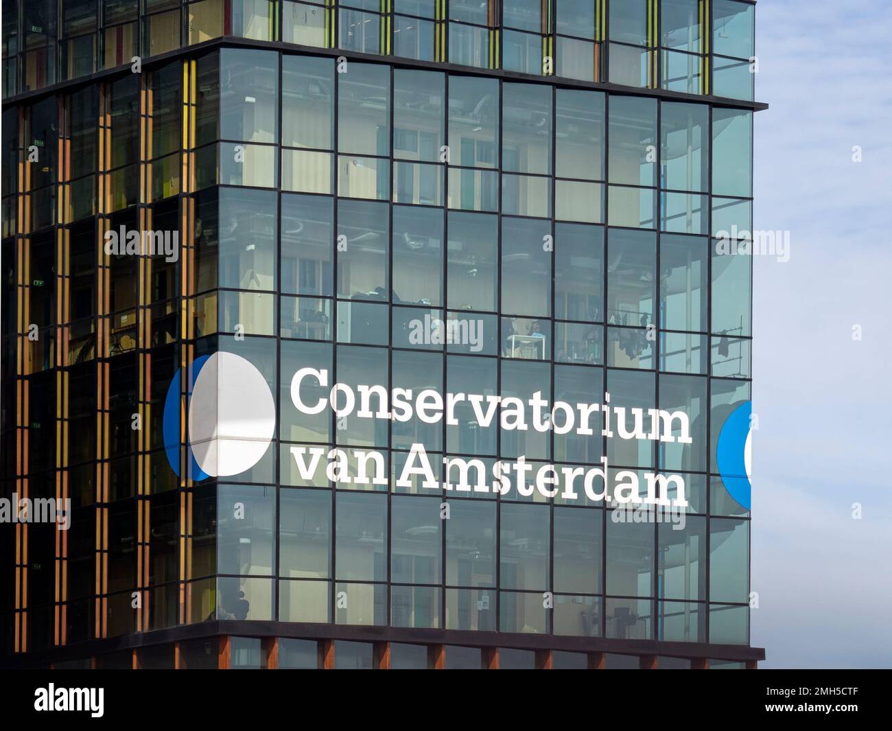AMSTERDAM, NETHERLANDS - MAY 01, 2018:  Building and sign of the Conservatorium van Amsterdam (CvA) music conservatoire Stock Photo