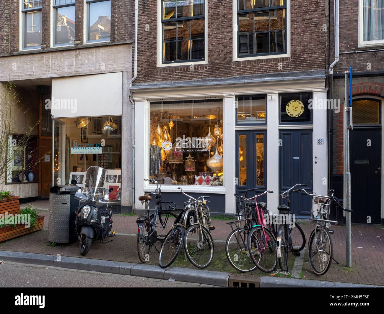 AMSTERDAM, NETHERLANDS - MAY 01, 2018:  Exterior view of Zenza Home Accessories shop in Haarlemmerstraat Stock Photo