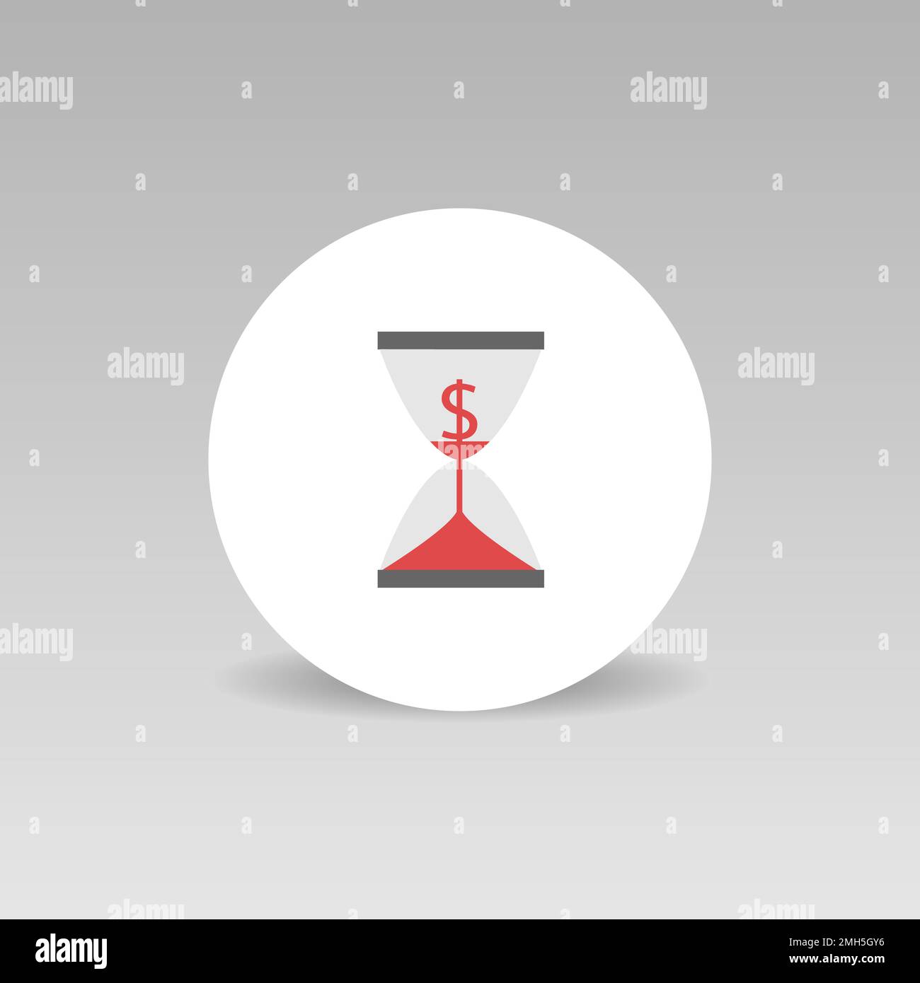 Time is money icon. Hourglass with red dollar sign Stock Vector Image ...