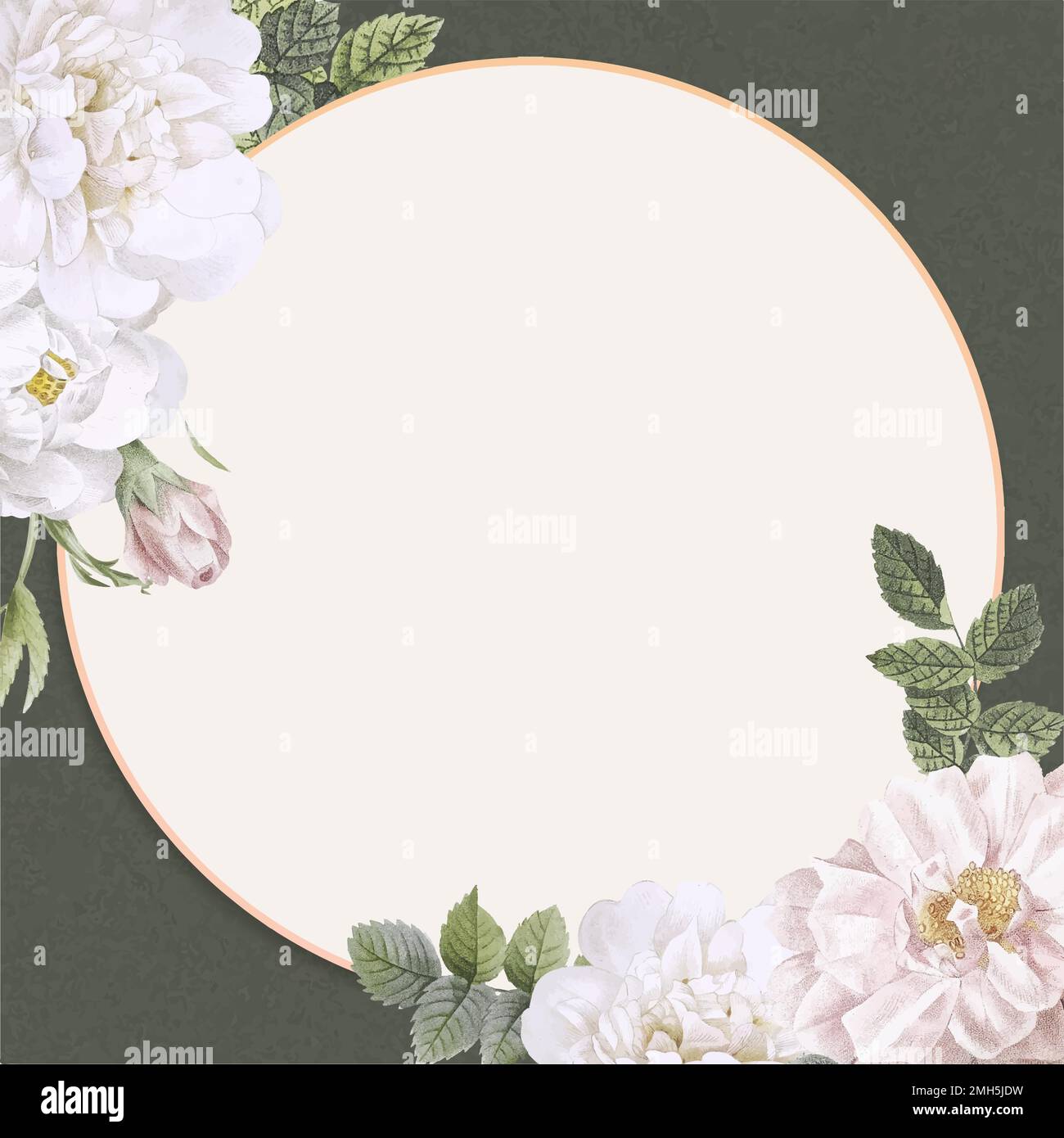 Botanical flower decorated frame template Stock Vector