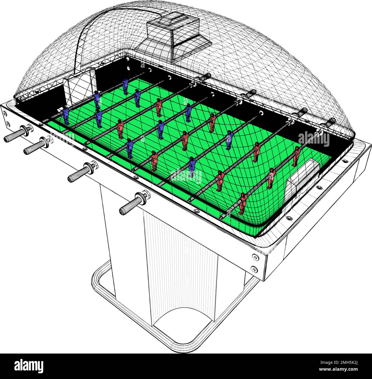Football And Soccer Table Game Vector. Illustration Isolated On White
