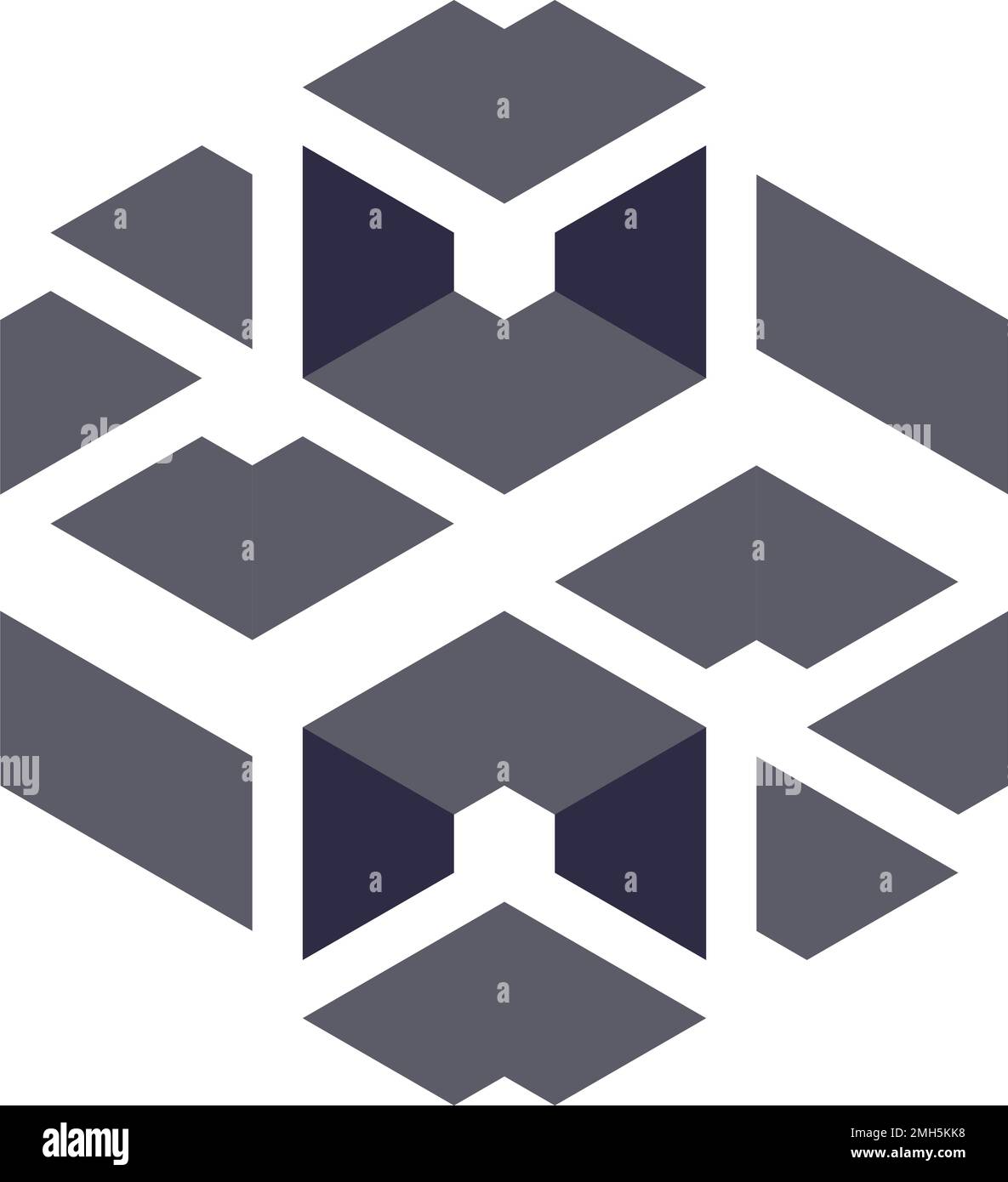 Hexagonal Triangles Logo illusion generative pattern illustration Stock ...