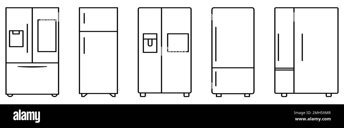 Set of refrigerator icons. Symbol for website design, logo, app, UI. Vector illustration, EPS10 Stock Vector