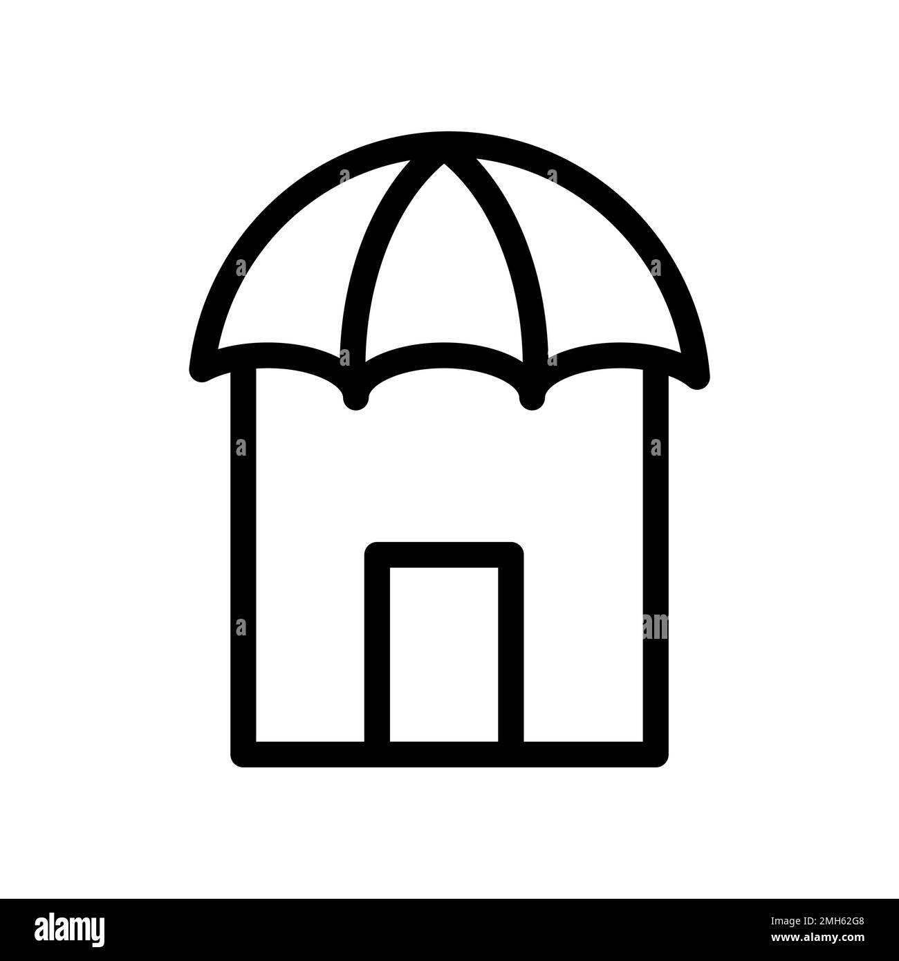 Shop icon line isolated on white background. Black flat thin icon on ...