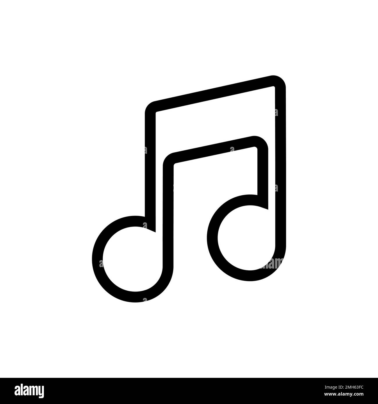 Music icon line isolated on white background. Black flat thin icon on ...