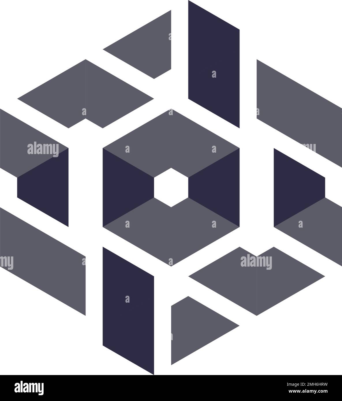 Hexagonal Triangles Logo illusion generative pattern illustration Stock ...