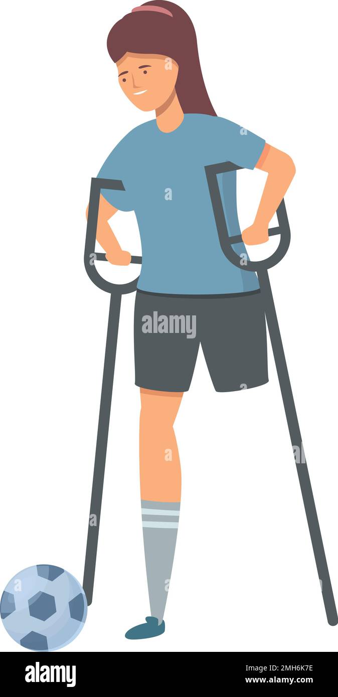 Disabled soccer player icon cartoon vector. Physical sport. Training ...