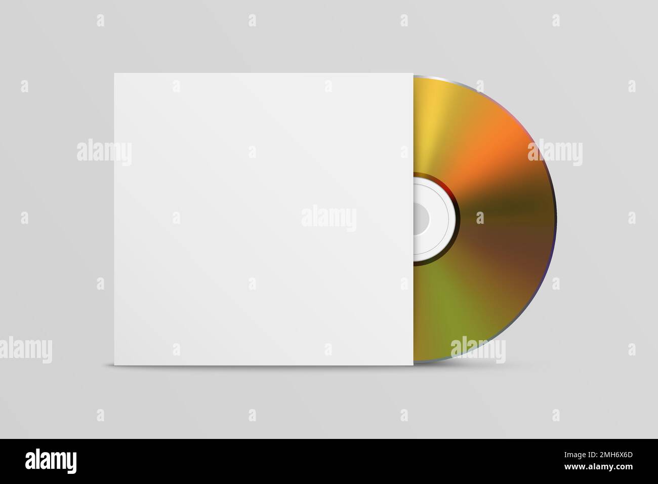 Vector Realistic Yellow CD, DVD with Paper or Plastic Square Cover, Envelope, Case Icon Closeup Isolated on White Background. CD Box, Packaging Design Stock Vector