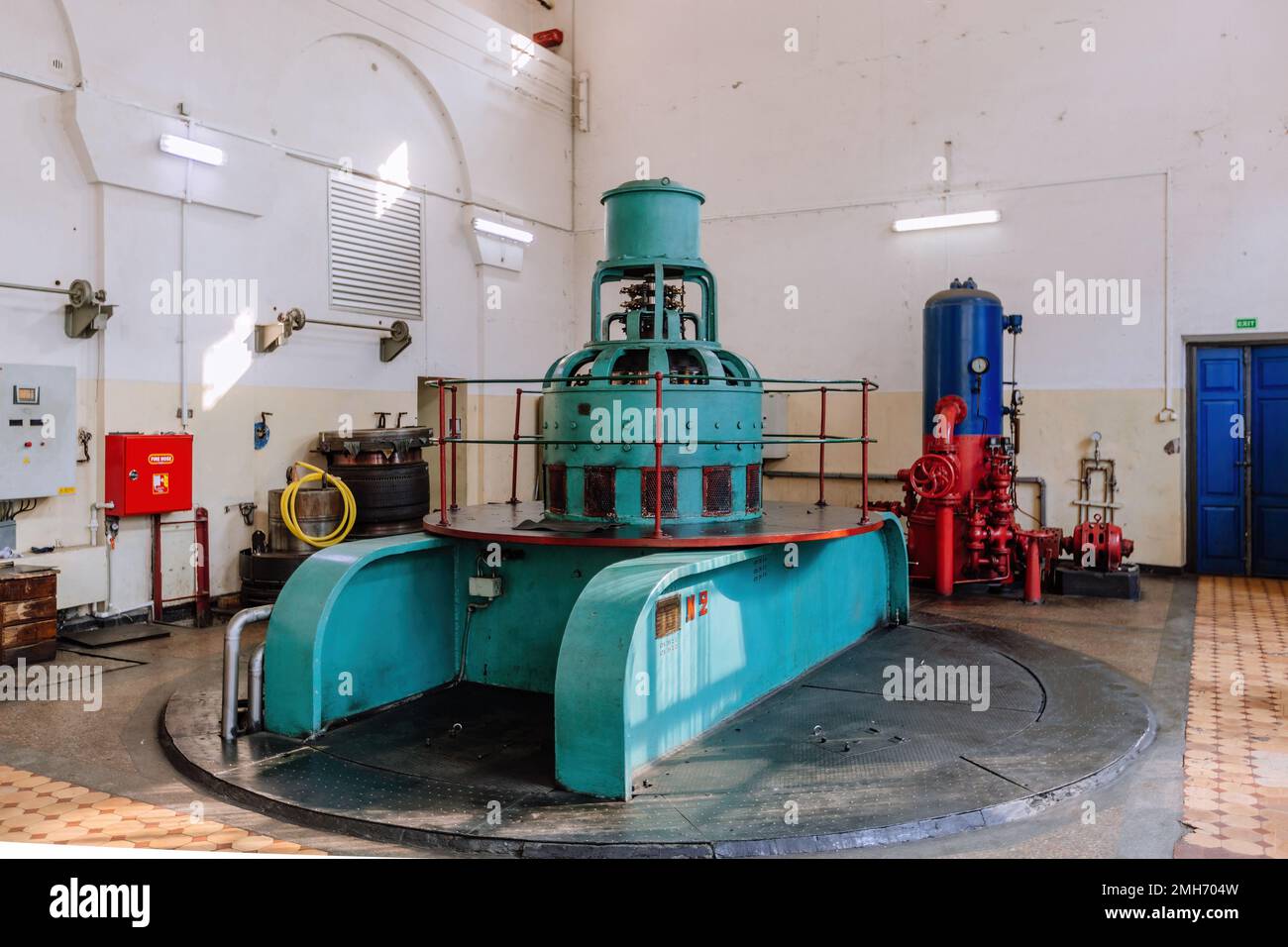Turbine generators in hydroelectric power plant Stock Photo Alamy