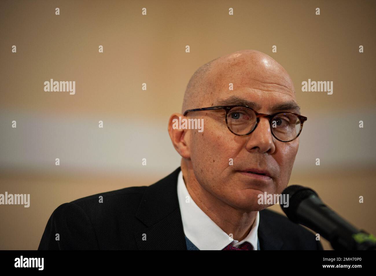 United Nations High Commissioner for Human Rights Volker Turk during a press conference in Bogota, Colombia, on January 25, 2022. Stock Photo