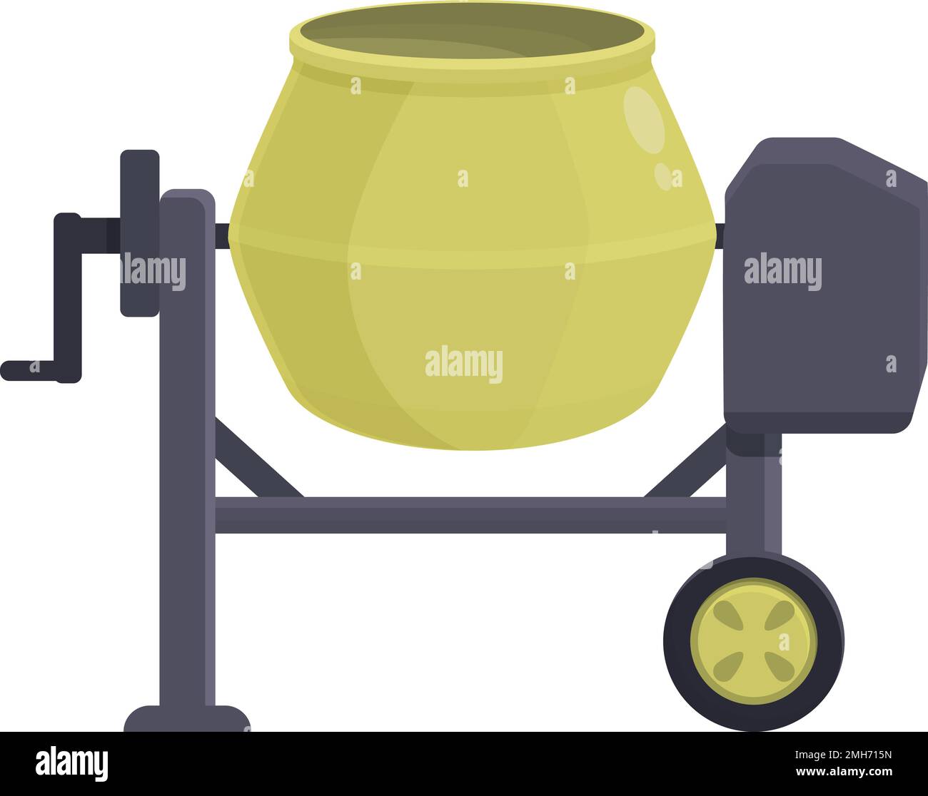 Mix cement icon cartoon vector. Concrete mixer. Tool work Stock Vector