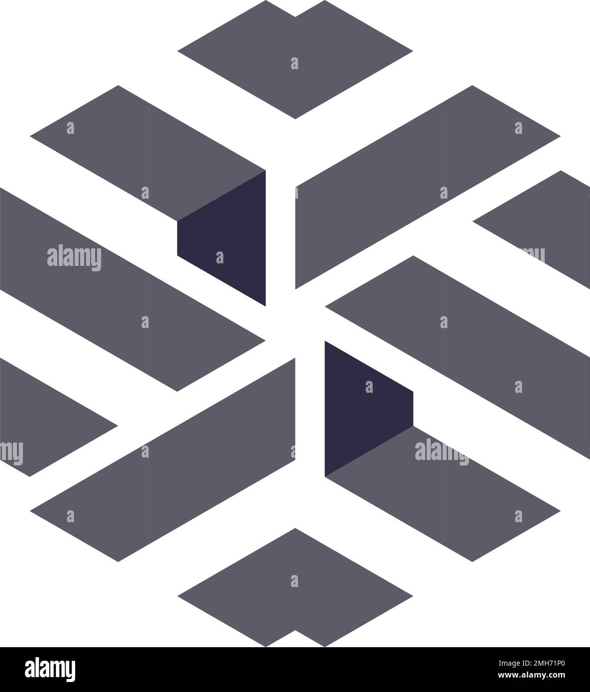 Hexagonal Triangles Logo illusion generative pattern illustration Stock ...
