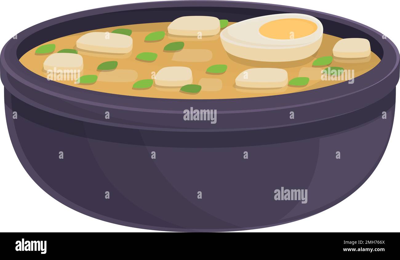 Korean soup icon cartoon vector. Dish food. Cuisine noodle Stock Vector