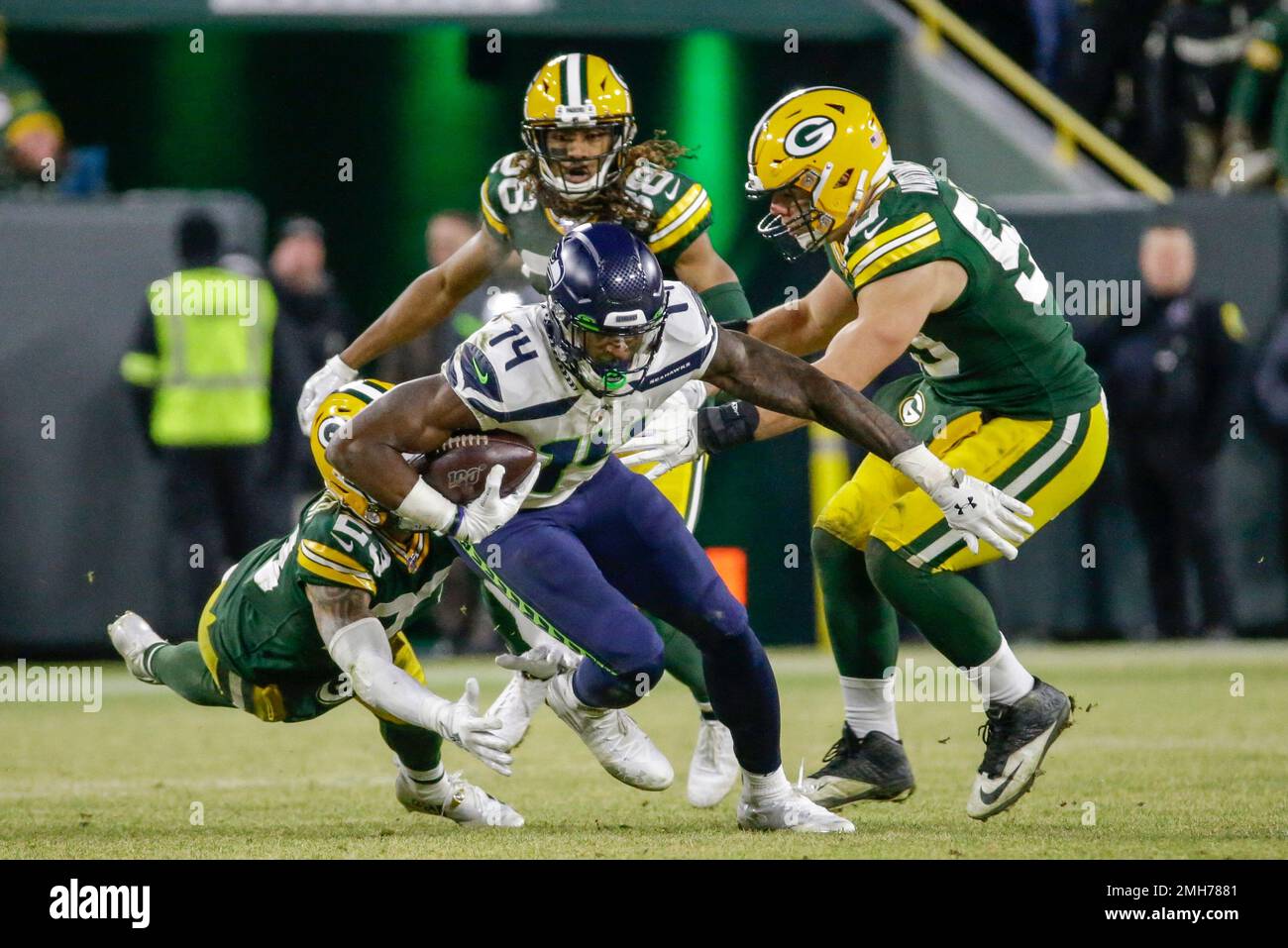 Seattle Seahawks' DK Metcalf runs after a catch during the second half ...