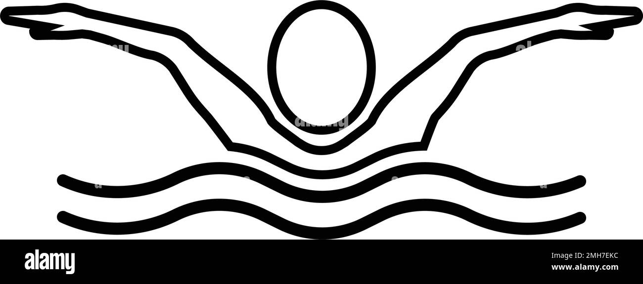 Swimming sport icon logo Black and White Stock Photos & Images - Alamy