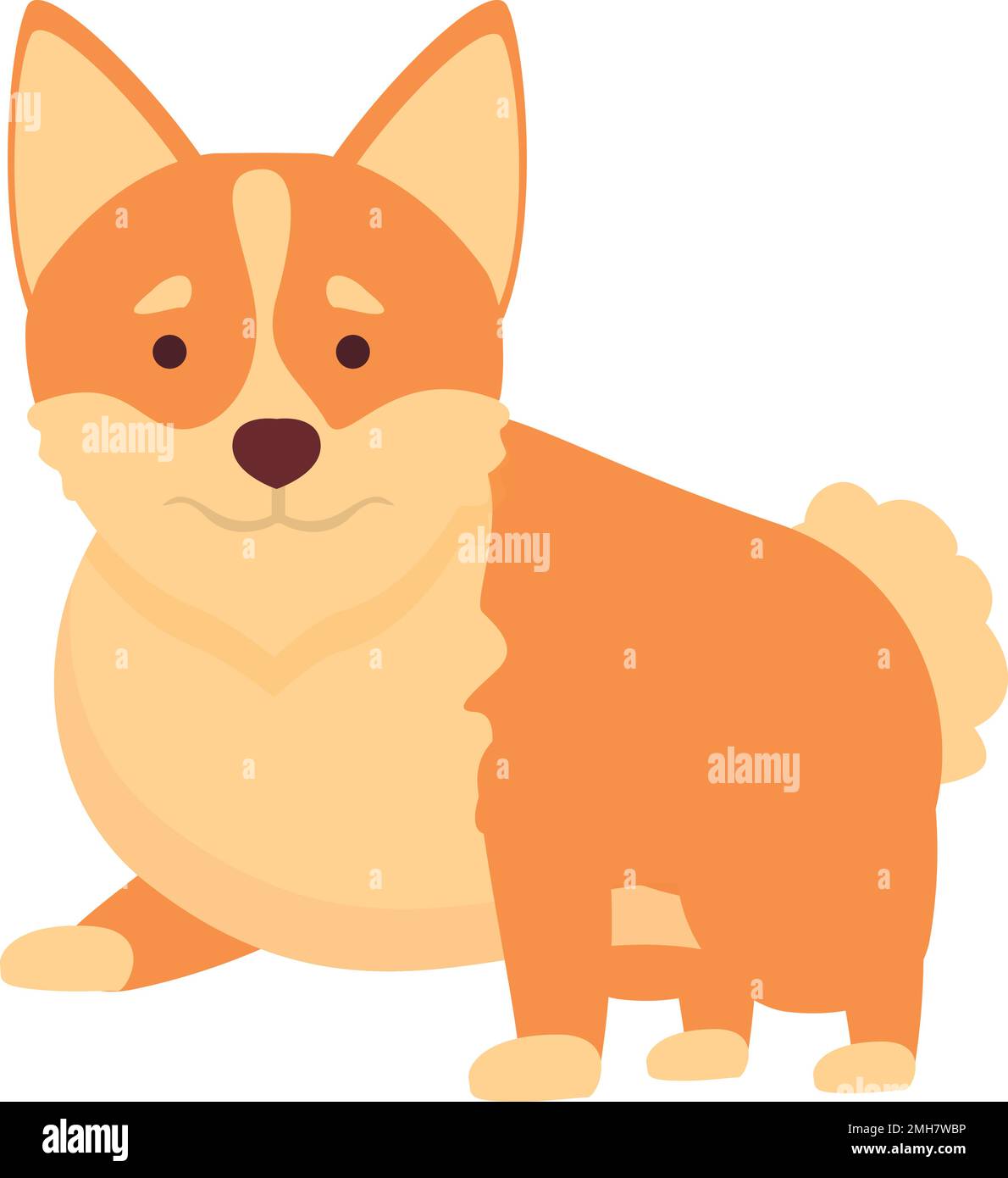 Cute Corgi Icon Cartoon Vector Funny Pet Royal Canine Stock Vector