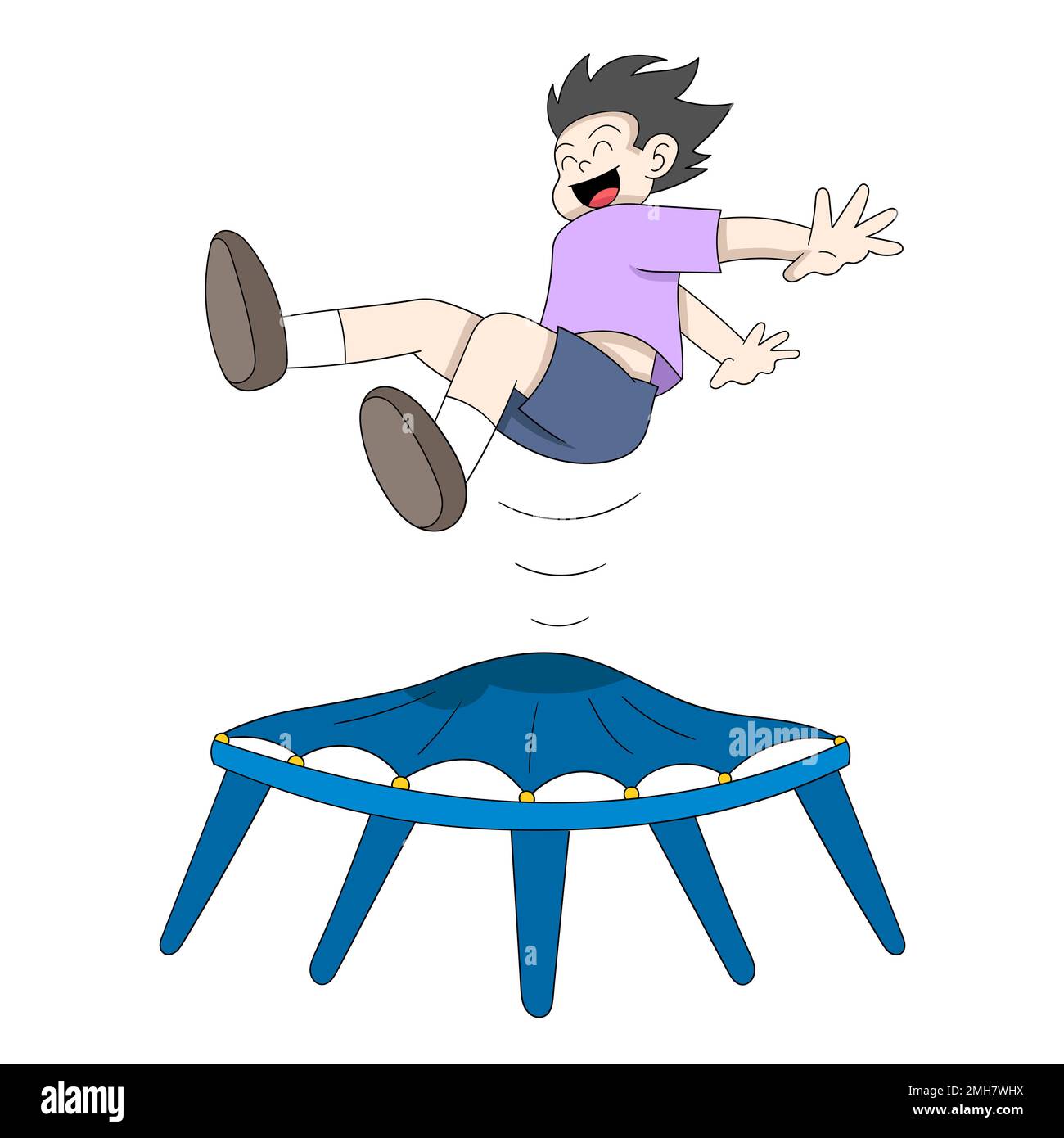 Boy trampoline Stock Vector Images - Alamy