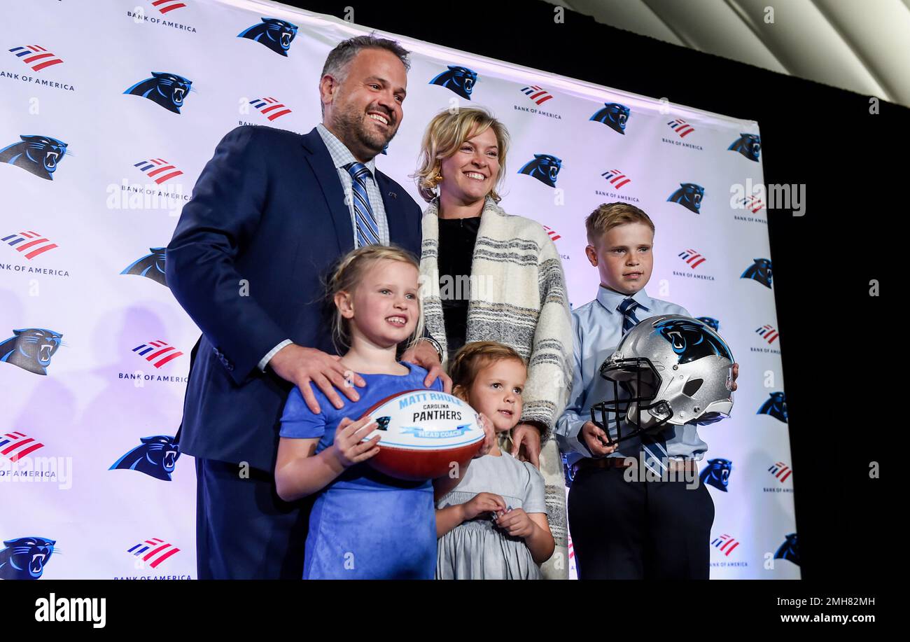 Carolina Panthers NFL football team new head coach Matt Rhule poses ...