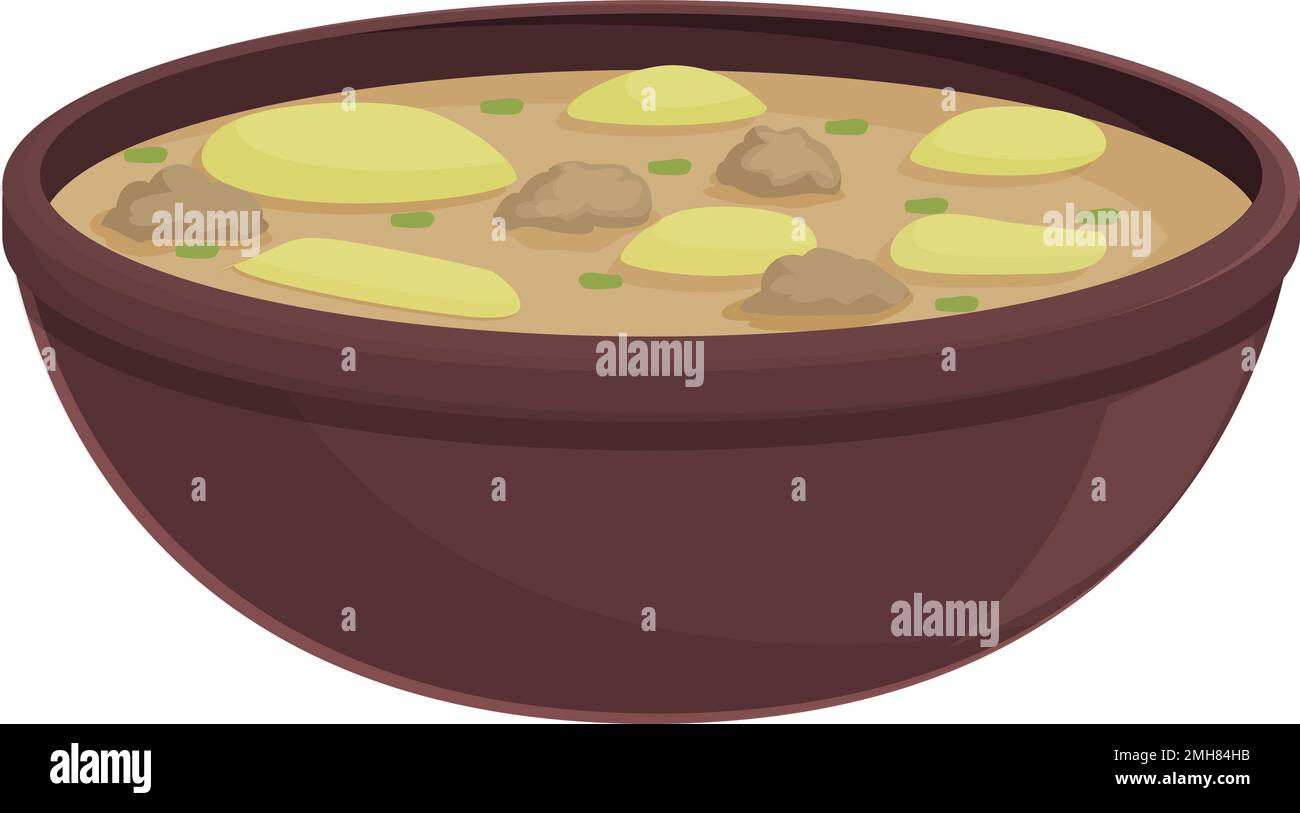 Street soup icon cartoon vector. Dish food. Hot cuisine Stock Vector