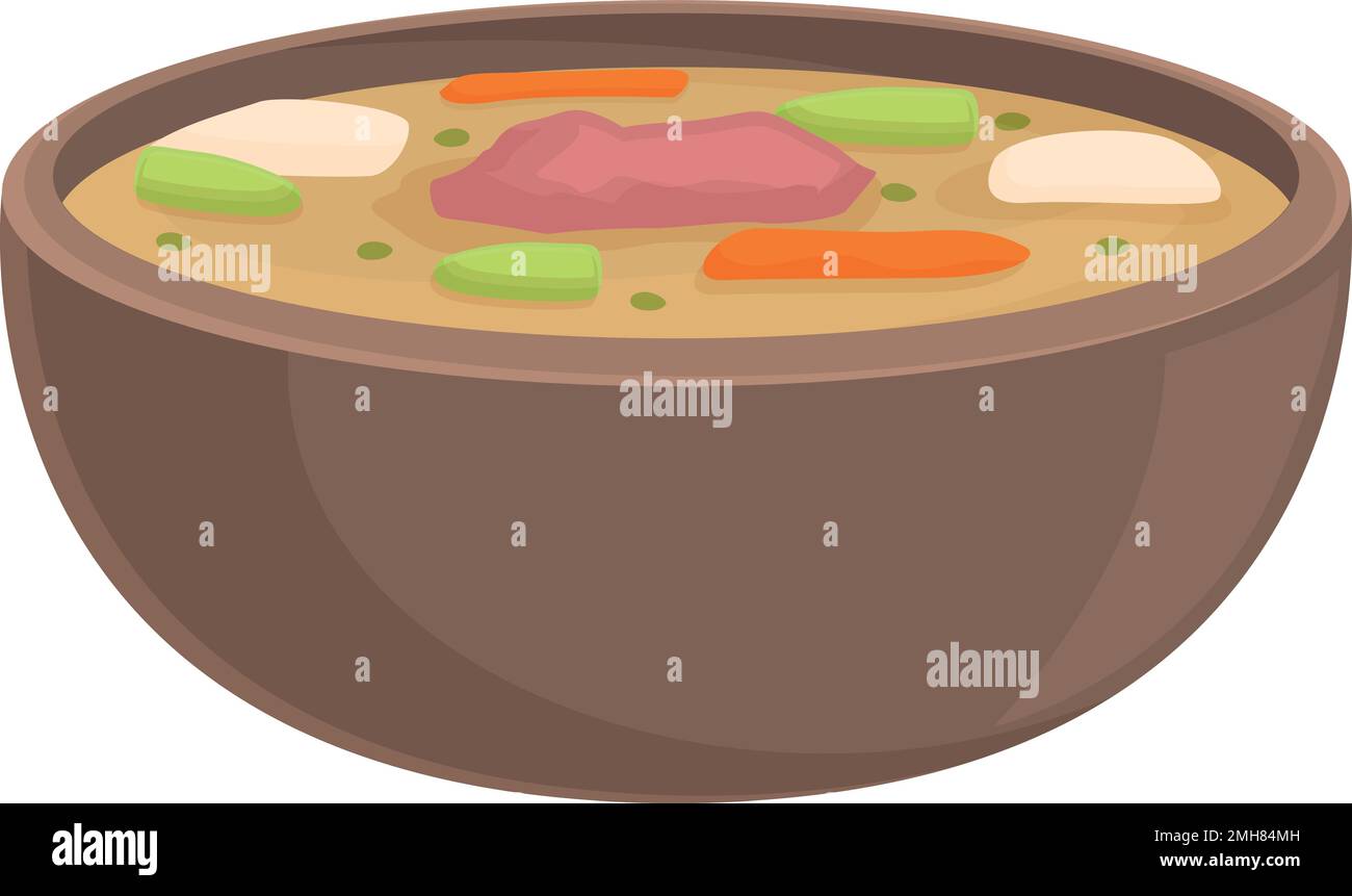 Soup dish icon cartoon vector. Food rice. Asian eat Stock Vector