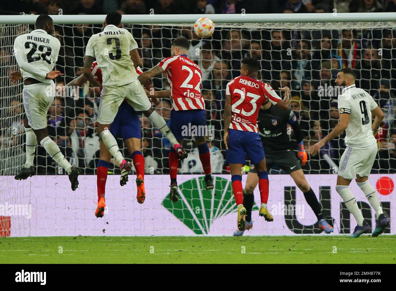 Madrid, Spain. 31st Oct, 2022. Players in action during Copa del Rey Match Day 6 between Real Madrid and Atletico de Madrid at Santiago Bernabeu Stadium in Madrid, Spain, on January 27, 2023. (Photo by Edward F. Peters/Sipa USA) Credit: Sipa USA/Alamy Live News Stock Photo