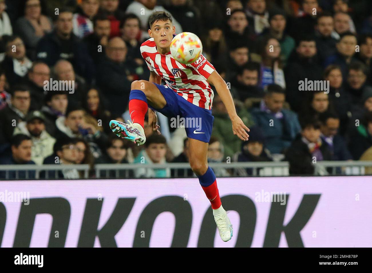 Madrid, Spain. 28th Oct, 2022. Atletico´s Molina in action during Copa del Rey Match Day 6 between Real Madrid C.F. and Atletico de Madrid at Santiago Bernabeu Stadium in Madrid, Spain, on January 27, 2023 (Photo by Edward F. Peters/Sipa USA) Credit: Sipa USA/Alamy Live News Stock Photo