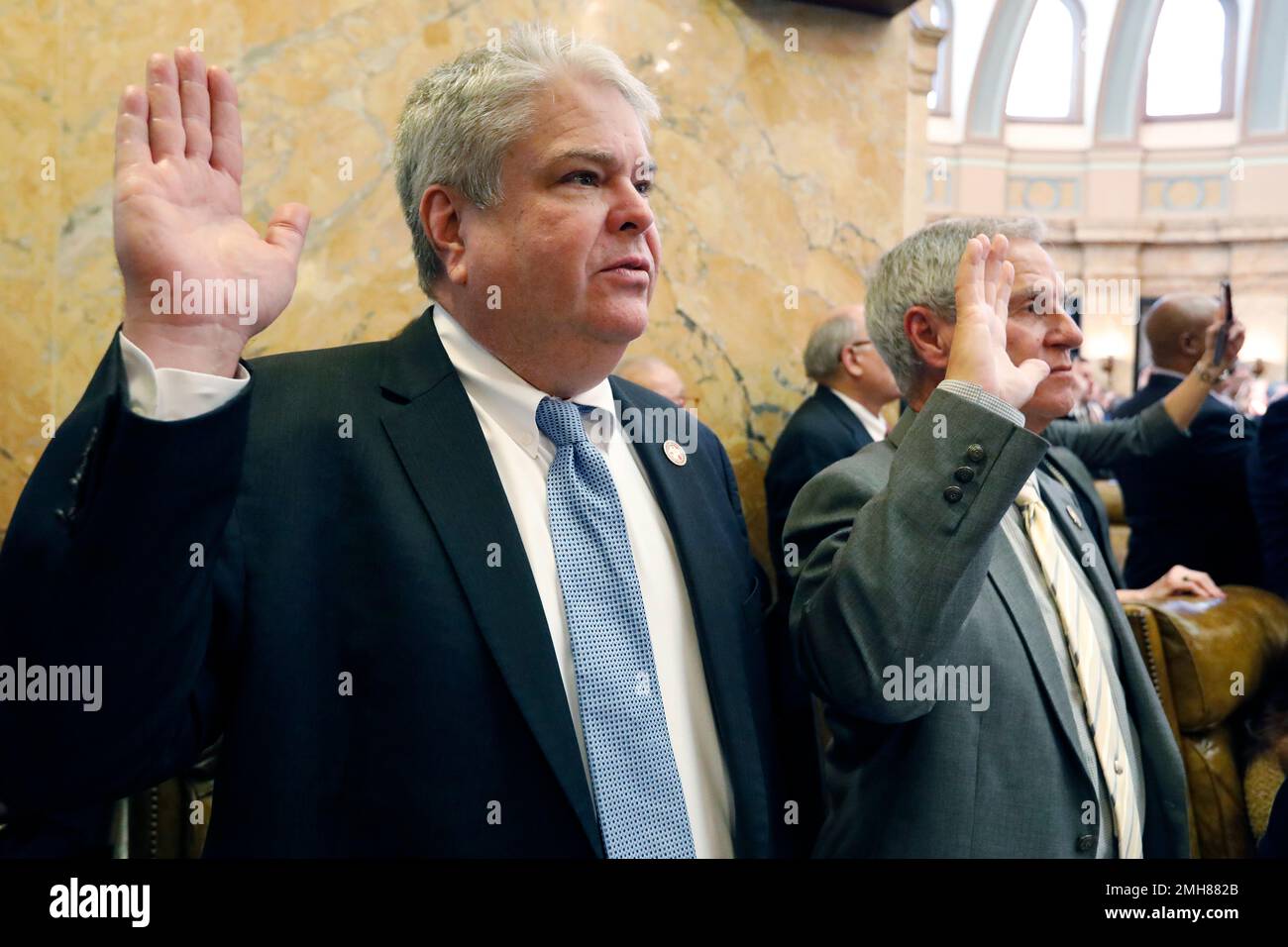 Republican Reps. Steve Hopkins of Southaven, left, and Randy F. Boyd of